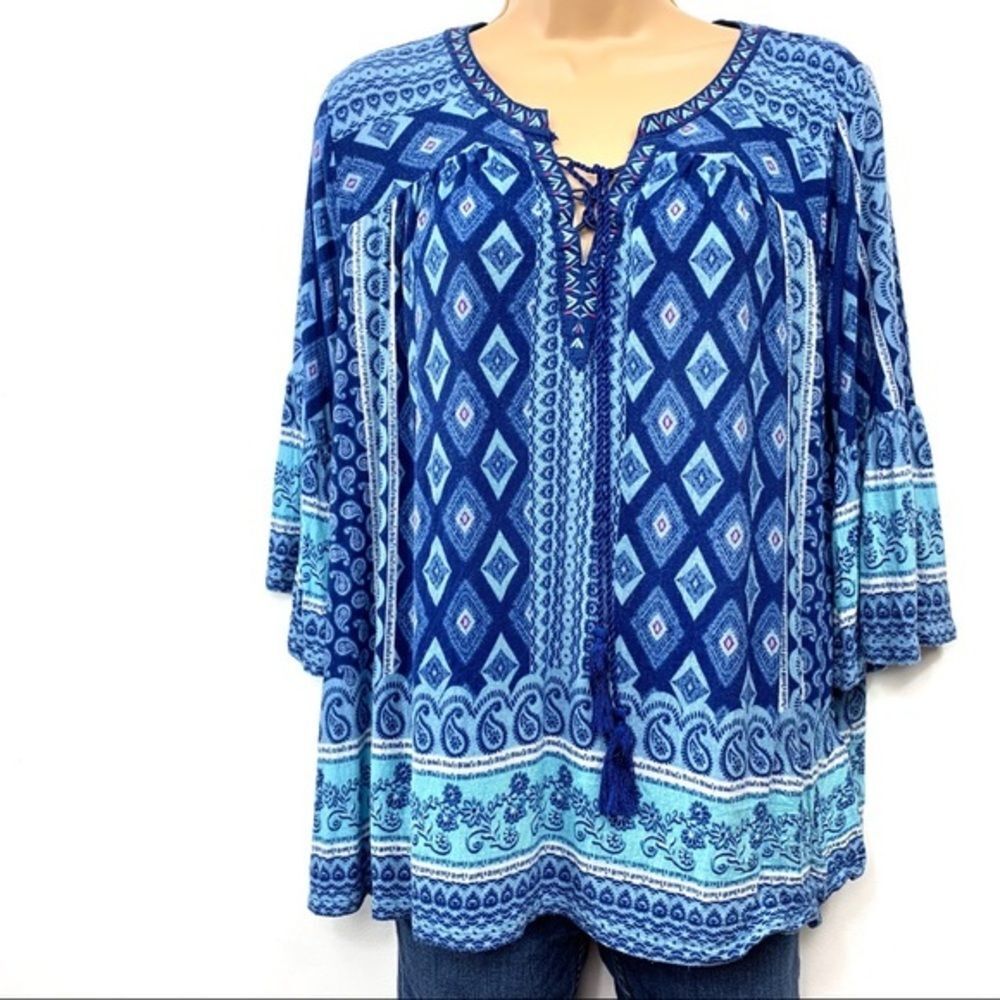 Vintage America Print Tunic Top‎